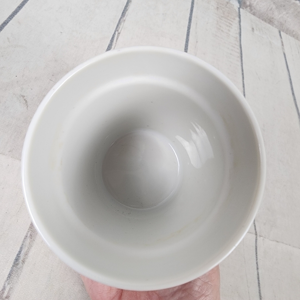 Vintage Enesco Japan Mini Flowerpot Planter Silhouette Floral Framed White 3.5" - Picture 7 of 12